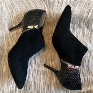Michael Kors Snake Skin Suede Heel Bootie